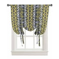 thumbnail image 1 of Yellow Navy Blue Geometric Tie Up Curtains for Kitchen Bathroom Bedroom Windows 45 Inch Length, Southwestern Ethnic Boho Balloon Drape Curtains Shade Rod Pocket Drapery Curtain Panel, 42"x54", 1 of 7