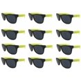thumbnail image 1 of Yellow Neon Sunglasses 12 Pack Bulk Party Retro 1980'S Style Adults Kids 7+, 1 of 6