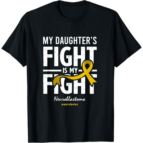 Yellow Neuroblastoma Daughter Warrior Support Dad, Mom T-Shirt