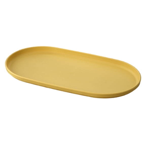 Yellow Non Slip Serving Tray Rectangular Plastic Food Tray with Wood Grain Texture Lightweight Tea Coffee Snack Dessert Tray for Kitchen Café Restaurant Home Dining 9.5x5.1 In