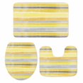 thumbnail image 1 of Yellow Nordic Style Stripes Bath Mat 3 Piece Bathroom Rug Set, Yellow Gray Texture Non Slip Bath Rug Contour Mat and Toilet Lid Cover, Absorbent Shower Mats Soft Bath Rugs and Mats Sets, 1 of 8