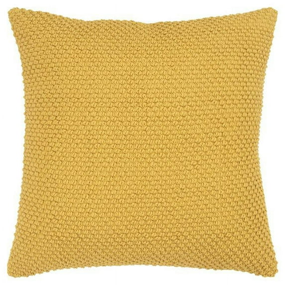 Yellow Nubby Textured Modern Throw Pillow