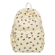 Yellow Nylon Aesthetic Backpack Large Capacity School Daypack Adjustable Strap Casual Bag Yellow