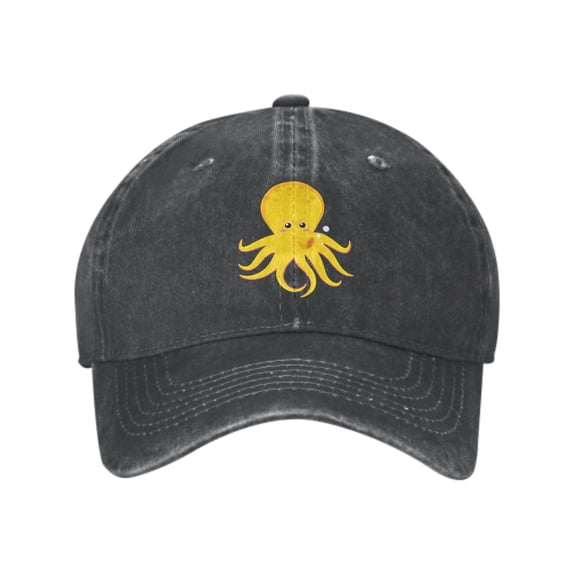 Yellow Octopus Baseball Caps for Men Women Adjustable Casual Trucker Hats for Fishing Outdoor Activities Fashion Hats