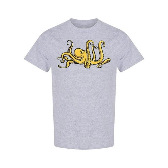 Yellow Octopus Design T-Shirt Men -Image by Shutterstock, Male Large