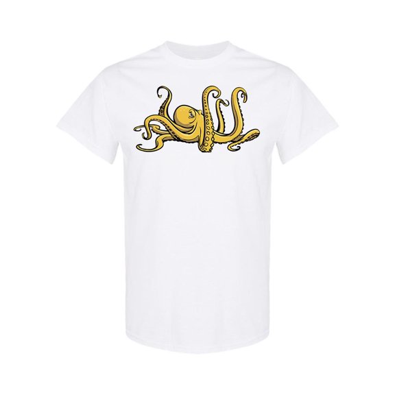 Yellow Octopus Design T-Shirt Men -Image by Shutterstock, Male Small
