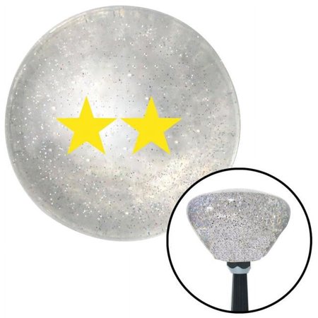 Yellow Officer 08 - Rear Adm, Upper Half Clear Retro Sparkle Shift Knob with M16 x 1.5 Insert