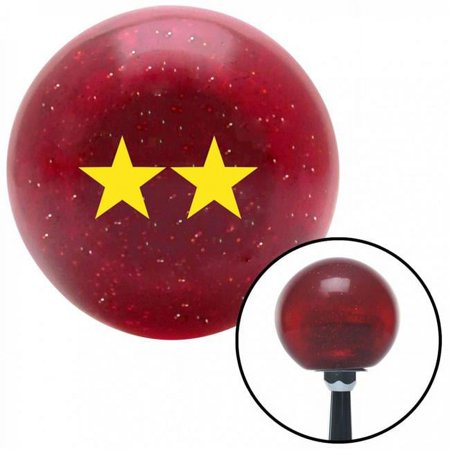 Yellow Officer 08 - Rear Admiral, Upper Half Red Metal Flake Shift Knob with M16 x 1.5 Insert