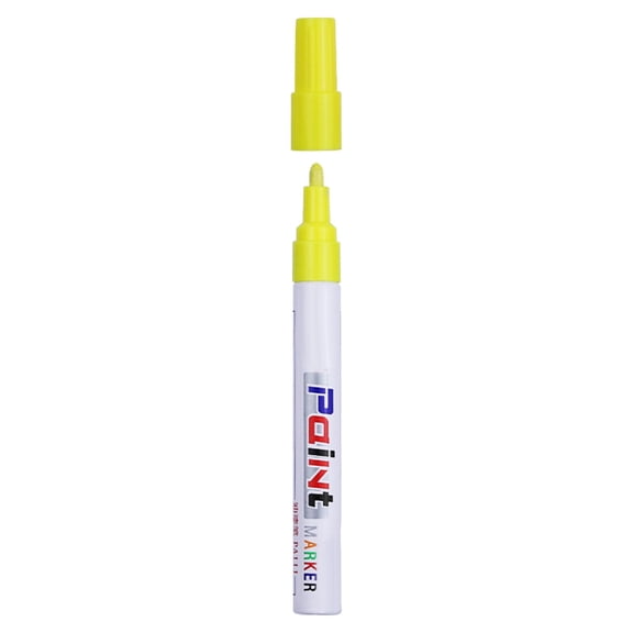 Yellow Oil Based Paint Marker, 10ml, Quick Drying, Permanent on Rock, Glass, Fabric, Ceramic, Wood, Metal, 1 Pen