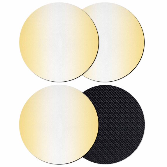 Yellow Ombre Coasters Set of 4, Modern Gradient Abstract Art Absorbent Coasters for Drinks, Coaster for Bar Office Dining Coffee Table Accessories Decor, Non Slip Round Desk Coaster