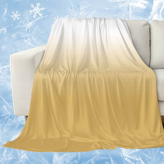 Yellow Ombre Cooling Blanket,Lightweight Breathable Summer Throw Blanket with Double Sided Cold Effect,White Gradient Color Modern Abstract Art Picnic Blankets Bed Sheet for Hot Sleepers 60"x80"