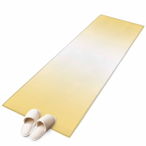 Yellow Ombre Runner Rug 2x6 FT, Non Slip Hallway Carpet, Modern Gradient Abstract Art Washable Soft Floor Carpet Non-Shedding Throw Runner Carpet Long Rug for Entryway Kitchen Bedside Sliding Door