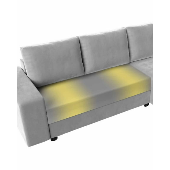 Yellow Ombre Sofa Couch Cushion Covers Washable, Removable Stretchable Sectional Couch Covers, Farmhouse Grey Modern Art Slipcovers for L & T Shape Sofa Furniture Protector M Size 1 pc