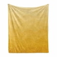 thumbnail image 1 of Yellow Ombre Soft Flannel Fleece Throw Blanket, Retro Simplistic Color Based Design of Wavy Motif, Cozy Plush for Indoor and Outdoor Use, 70" x 90", Earth Yellow Mustard, by Ambesonne, 1 of 5