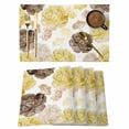 thumbnail image 1 of Yellow Ombre Spring Floral Placemats Set of 4, Summer Botanical Flowers Placemats for Dining Table, Place Mats for Kitchen Tabletop, Waterproof Wipeable Dining Table Mats Set, 1 of 9