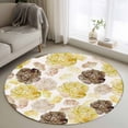 thumbnail image 1 of Yellow Ombre Spring Floral Round Area Rug 3.3Ft Washable Circle Rugs for Dining Room Table, Summer Botanical Flowers Non-Slip Carpet Floor Mats Indoor Outdoor Carpet Runner Aesthetic Home Decor, 1 of 8