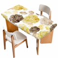 thumbnail image 1 of Yellow Ombre Spring Floral Table Cloths for 5 Foot Rectangle Tables, Summer Botanical Flowers Patio Waterproof Elastic Fitted Tablecloths, Washable Rectangular Table Cover for Camping, 1 of 8