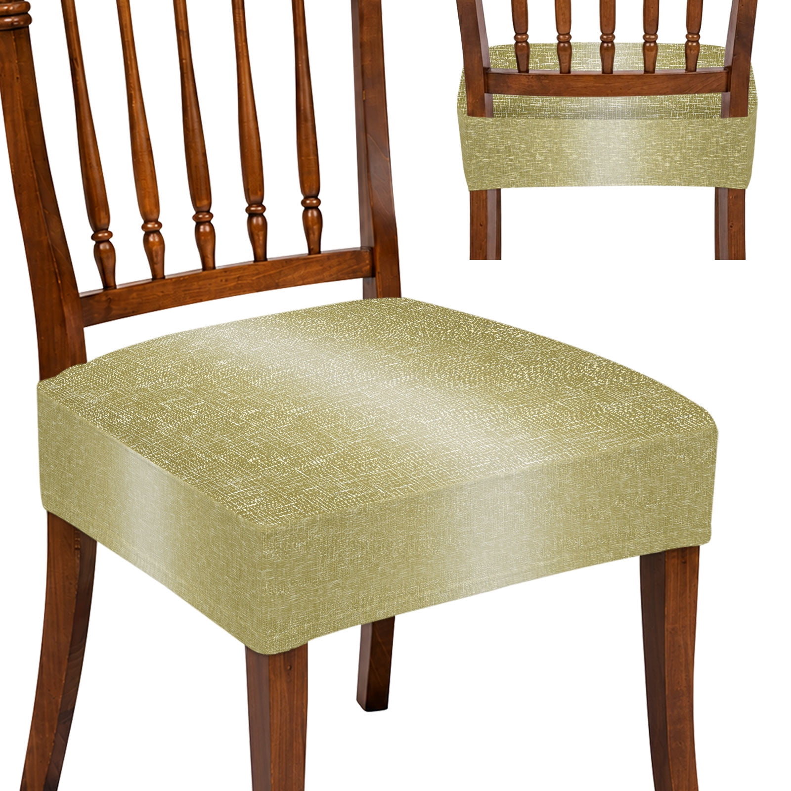 Yellow Ombre Stretch Dining Chair Seat Covers Set of 4, Gradient Retro ...