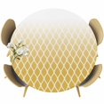 thumbnail image 1 of Yellow Ombre Stripe Round Tablecloth, Fitted Table Cover with Elastic for 45"-54" Round Tables, Modern Abstract Art Gradient Striped Table Cloth Outdoor Indoor Dinning Party Waterproof Tablecloths, 1 of 7