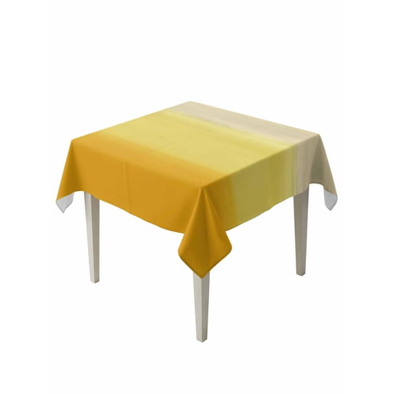 Yellow Ombre Table Cloth, Waterproof Tablecloth for Square Tables, Modern Abstract Art Abstract Reusable Washable Fabric Table Cover for Restaurant Kitchen Dining Tables 54"x54"