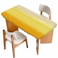 thumbnail image 1 of Yellow Ombre Table Cloths for 4 Foot Rectangle Tables, Modern Abstract Art Abstract Patio Waterproof Elastic Fitted Tablecloths, Washable Rectangular Table Cover for Camping, 1 of 8