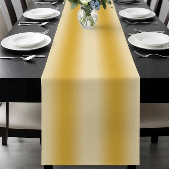 Yellow Ombre Table Runner 60 Inches Long, Modern Abstract Art Farmhouse Gradient Kitchen Coffee Dining Table Decoration for Home Party Birthday Wedding Home Decor 13x60 Inches