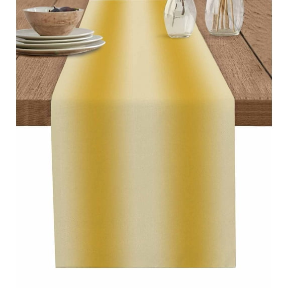 Yellow Ombre Table Runner Modern Art Farmhouse Tablerunners 13 x 48 Inch, Table Decorations Tabletop Scarf for Summer Gathering Holiday Farmhouse Kitchen Dining Decor