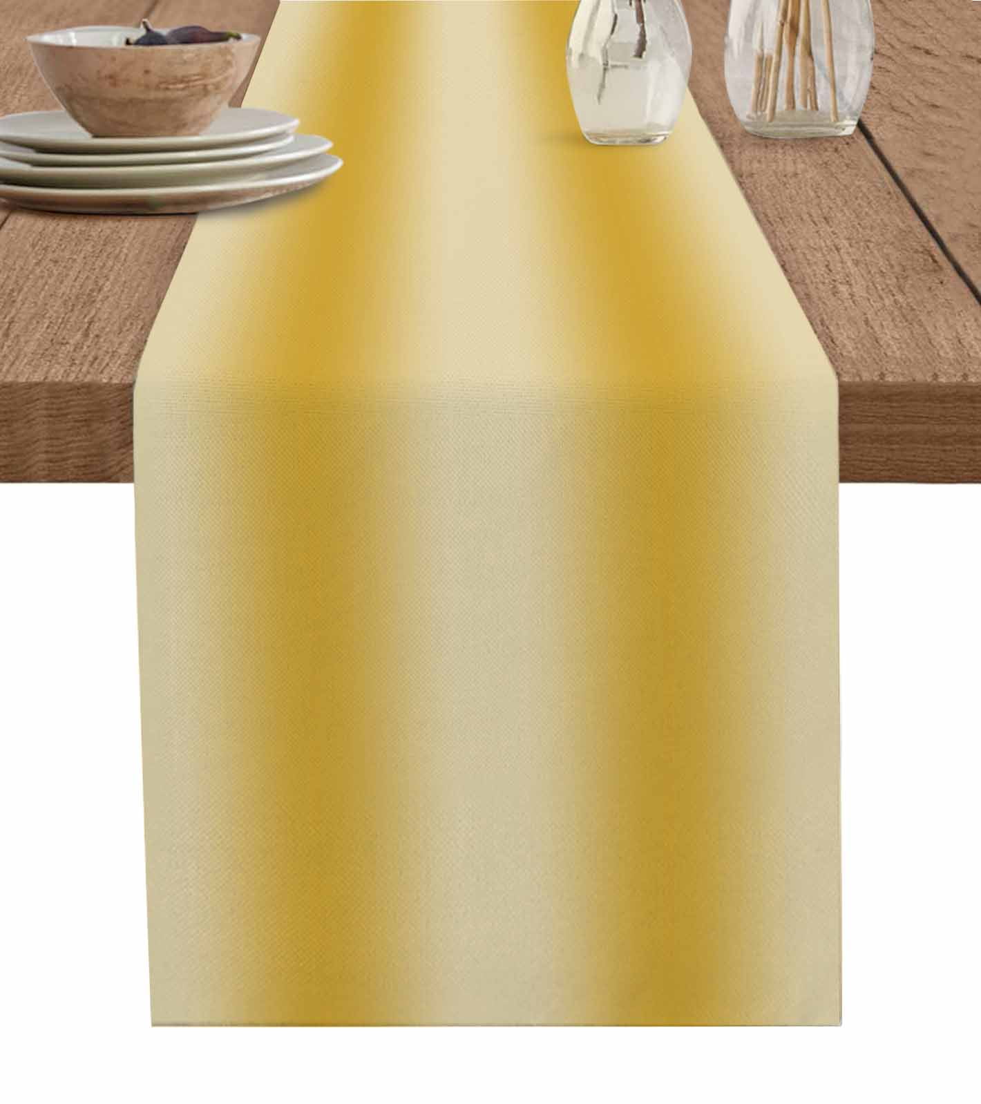 Yellow Ombre Table Runner Modern Art Farmhouse Tablerunners 13 x 70 Inch, Table Decorations Tabletop Scarf for Summer Gathering Holiday Farmhouse Kitchen Dining Decor