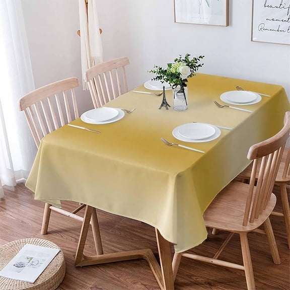 Yellow Ombre Tablecloth Waterproof Tablecloths, Farmhouse Yellow Gradient Table Cloth Dining Table Cover Cloth for Kitchen Party Outdoor Tabletop Decor, Modern Art Rectangle Tablecloth 60x84 Inch
