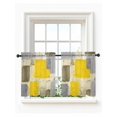 thumbnail image 1 of Yellow Ombre Tier Curtains 36 Inch Length,Sheer Curtains for Bedroom Living Room,Rustic Chic Abstract Gradient Plaid Art Rod Pocket Voile Drapes Kitchen Curtains Small Half Window 27.5"x36" 2 Panels, 1 of 7
