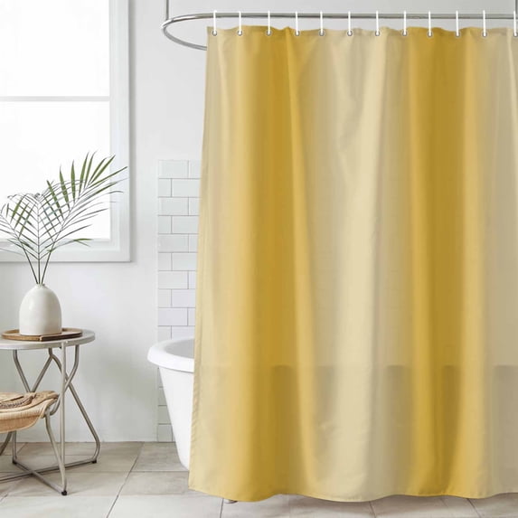 Yellow Ombre Waterproof Shower Curtain, 72"x72" Washable Polyester Fabric Shower Curtains for Bathroom, Modern Abstract Art Farmhouse Gradient Decorative Bathtub Curtain Sets with Hooks