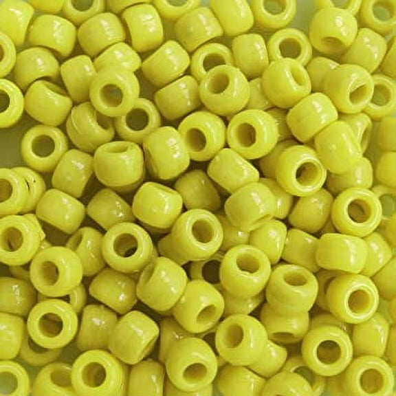 Yellow Opaque Crow Beads Pony Beads Made in USA 6x9mm