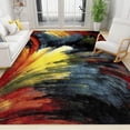 thumbnail image 1 of Yellow Orange Blue Abstract Painting Area Rug, Line Doodle Oil Painting Art Non-Slip Kids Rugs, Upholstery Rug With Non-Slip Backing For Kids Boys Girls Bedroom Living Room Dining 5 x 7ft, 1 of 6