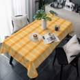 thumbnail image 1 of Yellow Orange Checkered Table Cloth Waterproof Tablecloths, Farmhouse Buffalo Plaid Striped Tablecloth Dining Table Cover for Kitchen Party Tabletop Outdoor, Rectangle Tablecloth 60x120 Inch, 1 of 9