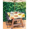 thumbnail image 1 of Yellow Orange Fall Outdoor Tablecloth - 54 Inch Round Dining Table Cover, Sunflower Pumpkin Botanical Rustic Waterproof Outdoor Table Cloth with Umbrella Hole & Zipper for Picnic/Patio, 1 of 5
