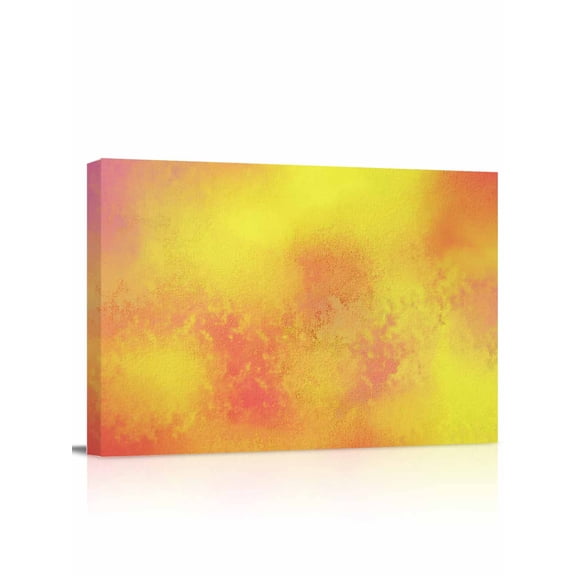 Yellow Orange Gradient Canvas Print Wall Art Watercolor Yellow Framed Canvas Art Wall Decor Pictures Painting Morden Artwork for Living Room Bedroom, Ready to Hang - 16"x20"