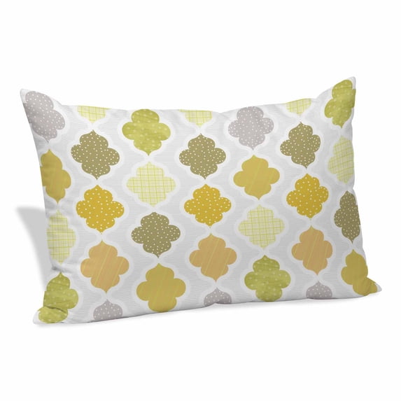 Yellow Orange Moroccan Pillow Covers, Linen Long Throw Pillow Case, Vintage Boho Geometric Pattern Gray Holiday Pillow Protector Decorative Cushion Cover for Living Room/Bedroom 12" x 20"