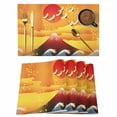 thumbnail image 1 of Yellow Orange Mountains Placemats Set of 6 Modern Abstract Waves Cranes Place Mats Indoor Wipeable Table Mats Washable Cloth Dining Table Placemats for Kitchen Holiday Party Home Decor 13x19 Inch, 1 of 9