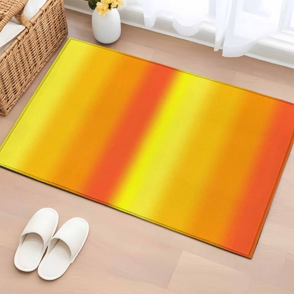 Yellow Orange Ombre Entryway Rug 2'x3'&nbsp; Non Slip Front Door Mats, Vertical Striped Gradient Modern Entrance Rugs Indoor Outdoor Carpet, Washable Floor Mats Small Area Rug for Bedroom Kitchen