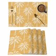 thumbnail image 1 of Yellow Orange Palm Tree Placemats Set of 8 Summer Botanical Tropical Tree Place Mats Indoor Wipeable Table Mats Washable Cloth Dining Table Placemats for Kitchen Holiday Party Home Decor 13x19 Inch, 1 of 9