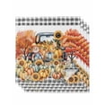 thumbnail image 1 of Yellow Orange Pumpkin Fall Cloth Napkins Set of 4 Reusable Dinner Napkins, Thanksgiving Plaid Botanical Truck Cocktail Napkin Washable Table Napkins for Wedding/Holiday Party/Baby Shower 20"x20", 1 of 7