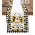 thumbnail image 1 of Yellow Orange Pumpkin Fall Table Runner 72 Inches, White Thanksgiving Botanical Bed Runner Dresser Scarves Tabletop for Indoor Outdoor Parties/Ceremony/Banquet, 16" x 72", 1 of 8