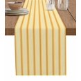 thumbnail image 1 of Yellow Orange Striped Burlap Cotton Table Runner 13x48 Inches Long, Farmhouse Simple Abstract Lines Farmhouse Table Runners, Outdoor Dining Tablecloths Decor for Baby Shower/Party/Wedding, 1 of 6