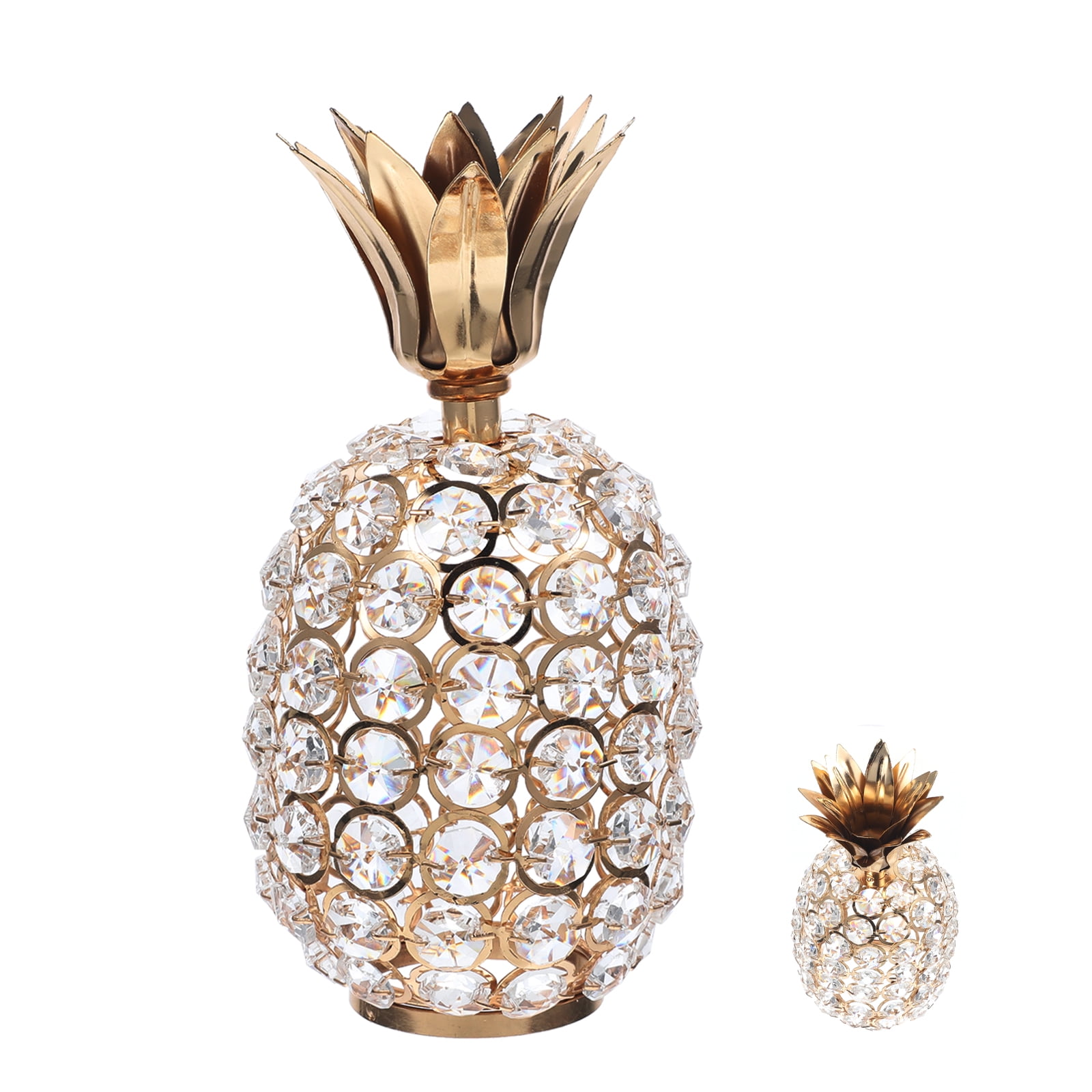SOPOTUTU Crystal and Metal Pineapple Ornament Decorative for Home, Party, Table, and Shelf Display