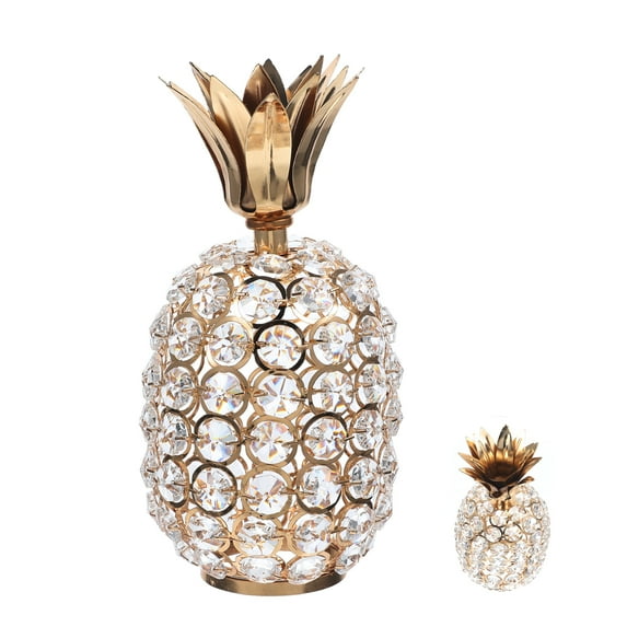 SOPOTUTU Crystal and Metal Pineapple Ornament Decorative for Home, Party, Table, and Shelf Display