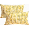 thumbnail image 1 of Yellow Outdoor Pillow Covers 12x20 Set of 2 Outdoor Waterproof Patio Decorative Spring Summer Sofa Bed Garden Balcony Cushion Covers Home Decor Gifts 001A, 1 of 6