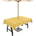 thumbnail image 1 of Yellow Outdoor Tablecloth with Umbrella Hole and Zipper, Solid Color Table Cover for Rectangle Tables Waterproof Tabletop Collection for Patio, Garden, Picnic, Camping 60 x 102 inch, 1 of 6