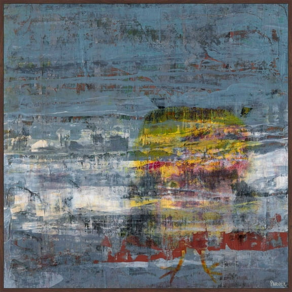 "Yellow Owl" Floater Framed Painting Print on Canvas