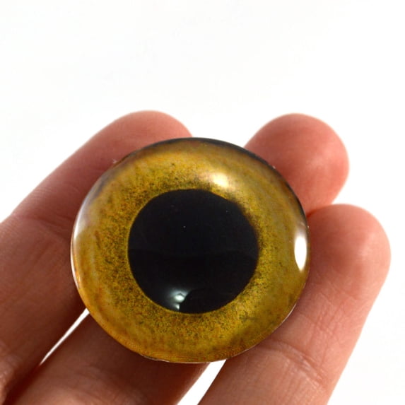 Yellow Owl Glass Eyes