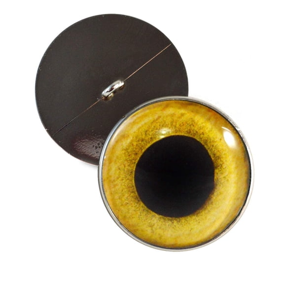 Yellow Owl Sew-On Button Glass Eyes